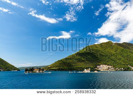 The Our Lady Of The Rock And The Sveti Dordje Churches On Neighboring Islands In The Bay Of Kotor, M
