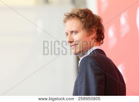  Laszlo Nemes attends 'Napszallta (Sunset)' photocall during the 75th Venice Film Festival at Sala Casino on September 3, 2018 in Venice, Italy.