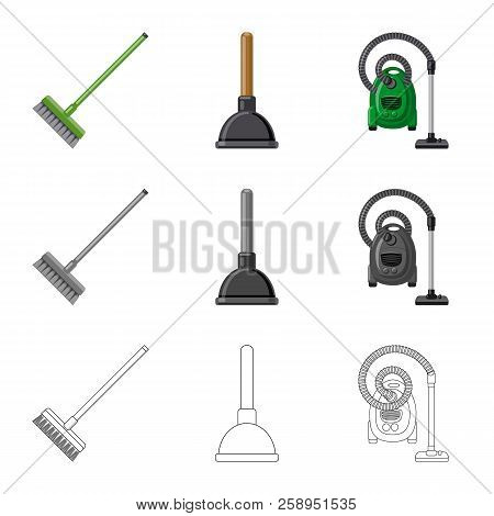 Vector Design Of Cleaning And Service Icon. Collection Of Cleaning And Household Vector Icon For Sto