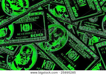 versione pop art di banconote da un dollaro un centinaio accatastati alta su a vicenda su un tavolo