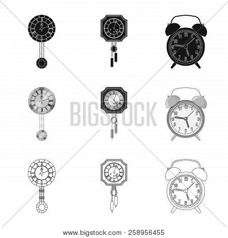 Vector Illustration Of Clock And Time Logo. Collection Of Clock And Circle Stock Vector Illustration