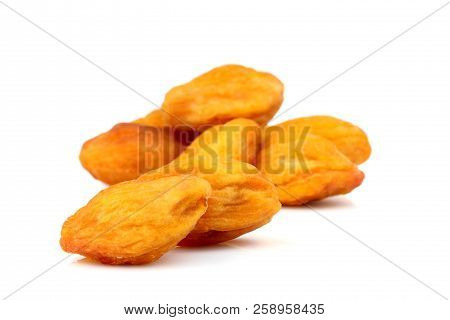 Dried Apricots ( Kaisa, Uryuk, Kuraga ) Isolated On White Background.