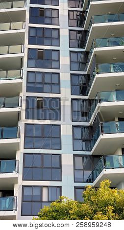 Typical High Rise Residential Apartment Building Of A Small City In Australia