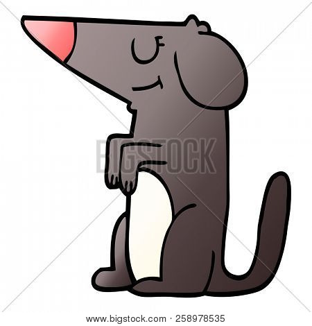 cartoon doodle well behaved dog