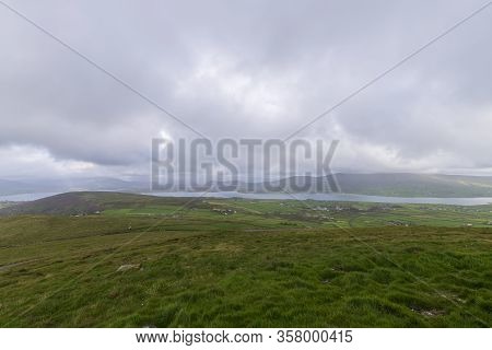 Beautiful Aerial View Of Beginish Island. Locations Worth Visiting On The Wild Atlantic Way. Scenic 