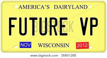 Placa de licença do futuro Vice-Presidente