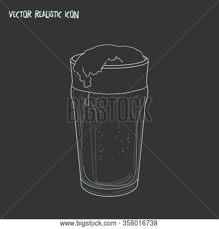 Glass Of Beer Icon Line Element. Vector Illustration Of Glass Of Beer Icon Line Isolated On Clean Ba
