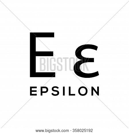 Epsilon Greek Alphabet Icon Vector Template Design Trendy
