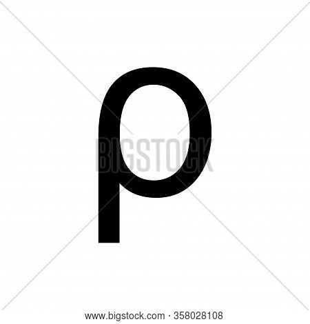 Rho Greek Alphabet Icon Vector Template Design Trendy