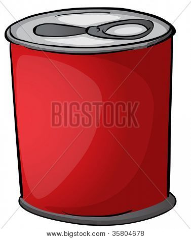 ilustrace červené cínu na bílém pozadí