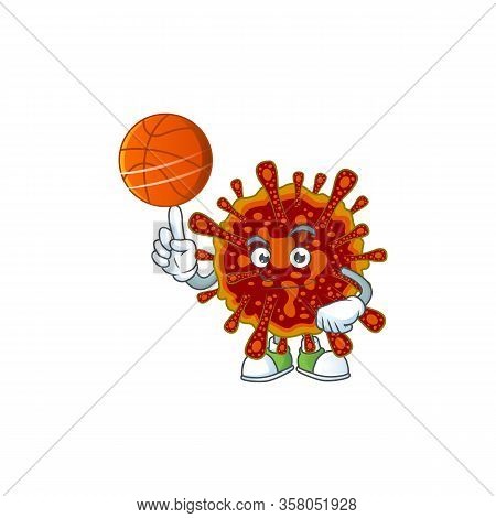 Attractive Deadly Coronvirus Cartoon Design With Basketball