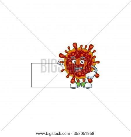 Funny Deadly Coronvirus Cartoon Design Thumbs Up With A White Board