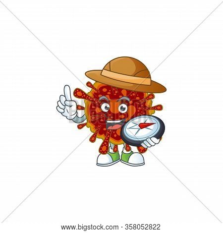 Deadly Coronvirus An Experienced Explorer Working Using A Compass