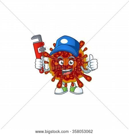 Smart Plumber Worker Of Deadly Coronvirus Cartoon Character Design