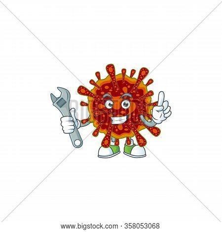 Mascot Design Concept Of Deadly Coronvirus Mechanic