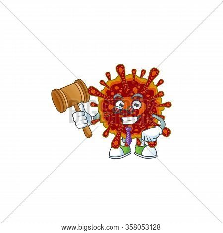 Deadly Coronvirus Wise Judge Cartoon Character Design With Cute Glasses