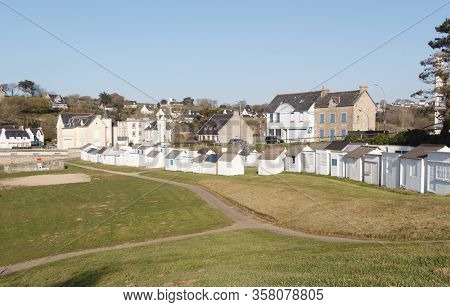 White Sheds Near The Beach In Douarnenez