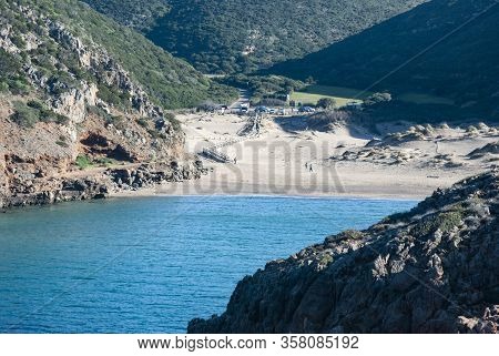 View Of The Cala Domestica Beach, Buggerru