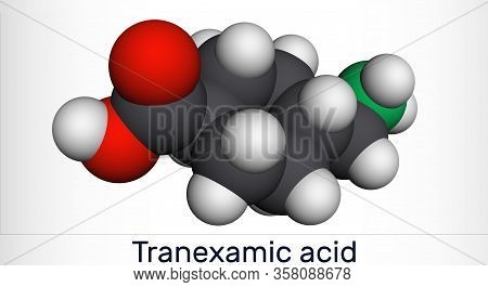 Tranexamic Acid, Txa, C8h15no2 Drug Molecule, Is Used For Preventing Excessive Bleeding. Molecular M