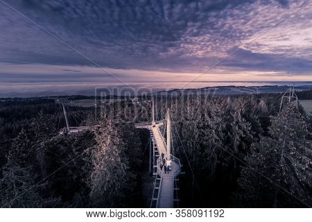 Dramatic Sky Over The Skywalk In Scheidegg Germany