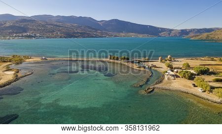 Aerial View Of Spinalonga Island, Crete, Greece