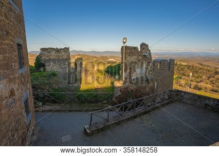 Ghost Town Of Celleno At Sunset In Lazio In Italy