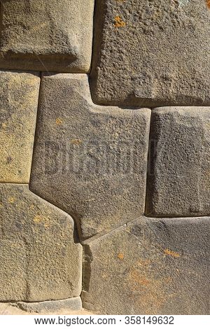 Inca Stonecraft In The Ruins Of Ollantaytambo In The Sacred Valley Near Cusco, Peru