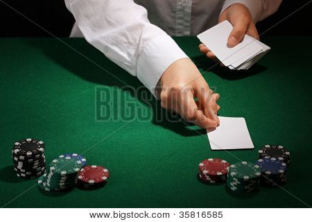 Yeşil tablo Poker ayarı