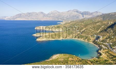 Aerial View Of Kalydon Island, Crete, Greece