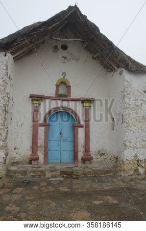 Facade Of The Parinacota Church. Lauca National Park. Arica Y Parinacota Region. Chile.