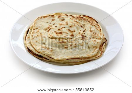 parotta, sur indio capas pan plano