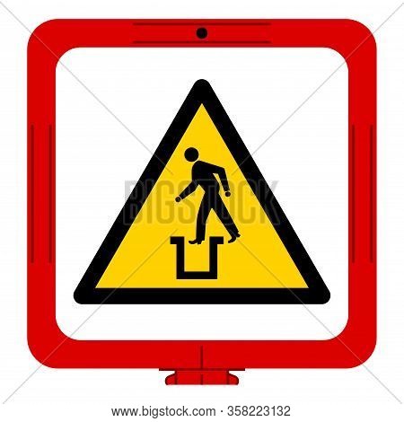 Warning Bottomless Pit Symbol Sign,vector Illustration, Isolate On White Background Label. Eps10