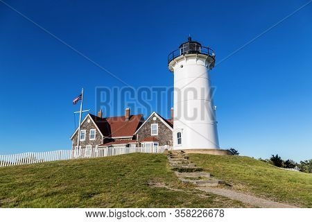 Nobska Lighthouse In Falmouth, Massachusetts, United Satates Of America