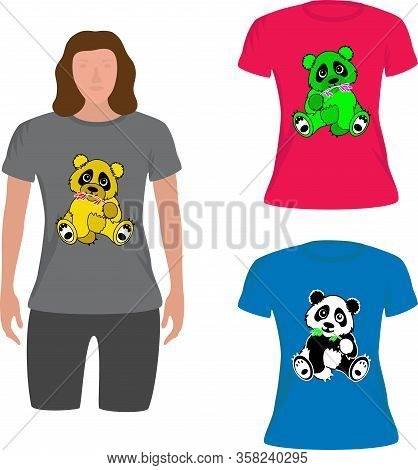 T Shirt Girl For Fashion With Panda Image At The Shop