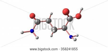 Glutamine Or Gln Is An Amino Acid That Is Used In The Biosynthesis Of Proteins. 3d Illustration