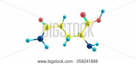 Glutamine Molecular Structure Isolated On White