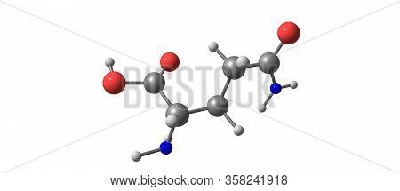 Glutamine Molecular Structure Isolated On White