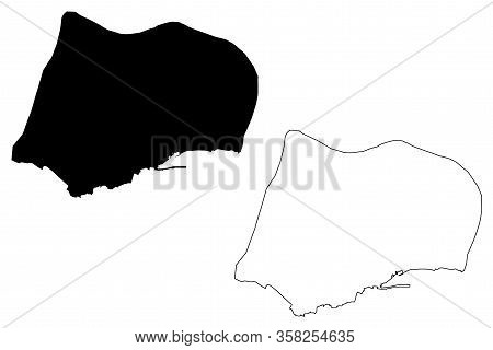 Funchal City (portuguese Republic, Portugal, Madeira Island) Map Vector Illustration, Scribble Sketc