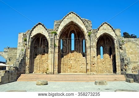 Ruin Of Ancient Capella In Rhodes Old Town