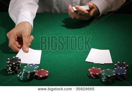 Yeşil tablo Poker ayarı