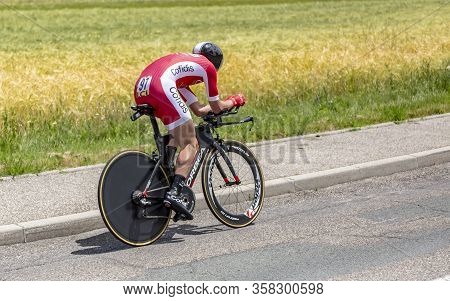 Bourgoin-jallieu, France - 07, May, 2017: The French Cyclist Anthony Turgis Of Cofidis Team Riding D