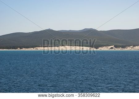 View Of The White Dunes Of Teulada From Porto Pino
