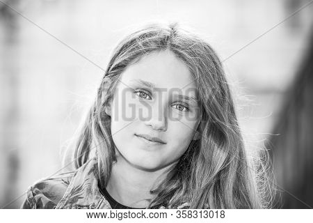 Portrait Of Adolesent Girl, Black And White