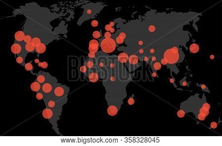 Chart, Infographic Spread Pandemic Infection. Epidemic Interface Outbreak Earth. Danger Pandemic And
