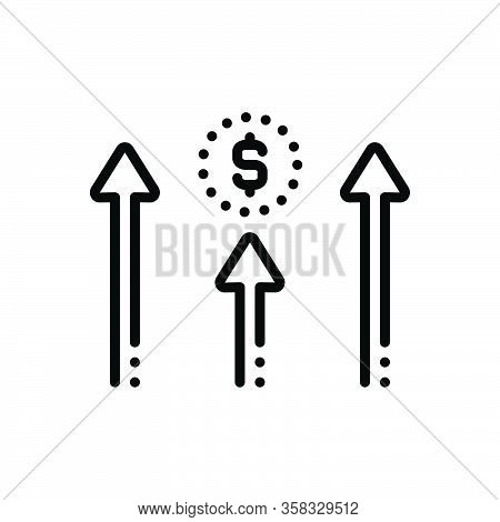 Black Line Icon For Advantage Benefit Profit Gain Mileage Avail Progress Strategy Achievement