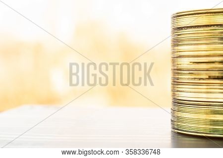 Lot Of Old Cds Stacked With A Copy Space
