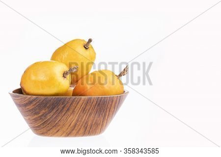 Spondias Purpurea - Delicious Tropical Fruit. White Background
