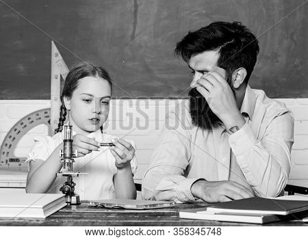Work Together To Accomplish More. Explaining Science To Child. Fascinating Lesson. School Teacher An