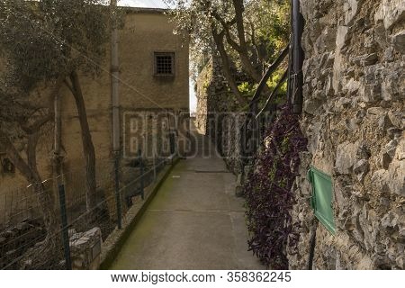 Walking Through Nocelle Village In Amalfi Coast, Campania, Italy