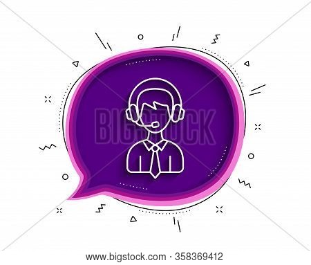 Shipping Support Line Icon. Chat Bubble With Shadow. Delivery Manager Sign. Logistics Help Symbol. T